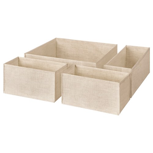 BOLLÖSUND Drawer organizers, set of 4 - beige