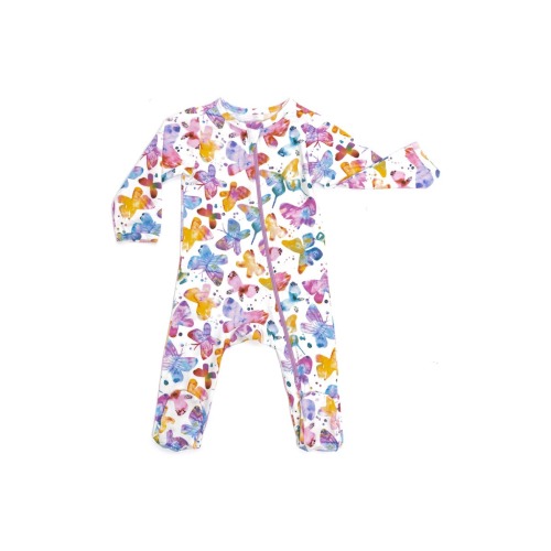 Butterfly Print Organic Cotton Footie
