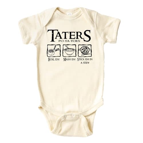 Taters Onesie® - Boil Em Mash Em Stick Em In A Stew - 100% Cotton - Cream Color (6 Month, Cream)