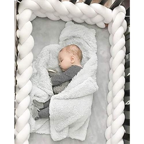 Crib Rail Cover Yarn Baby Bedding Bumper Rail Guards Covers Matress Chunky Cotton Yarn for Making The Lining for a Play Pin Super Saver Jumbo Giant Bulky Yarn (White)