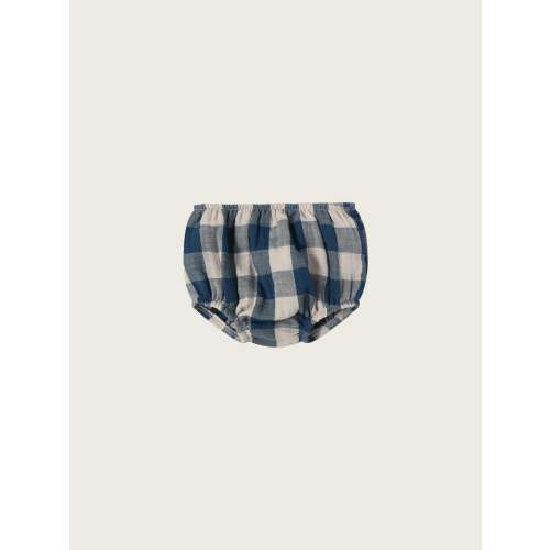 Organic Zoo Pottery Blue Gingham Shortie, 0-3 M