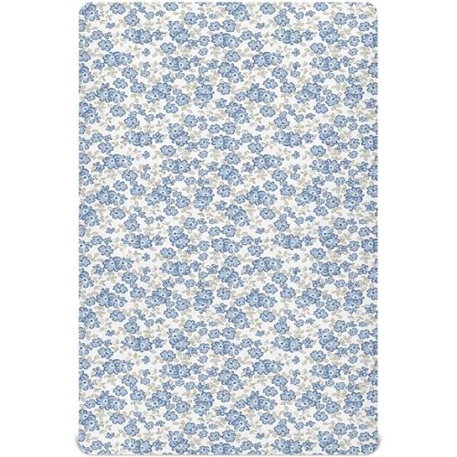 Elegant Floral Blue Flower Fitted Crib Sheets Stretchy Portable Playard Sheets for Baby Toddler, Breathable Soft Mini Crib Mattress 52 x 28 in for Boys and Girls