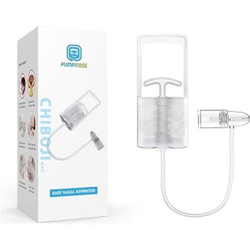 Nasal Aspirator for Baby and Toddler by CHIBOJI | Nose Clearing with Hand Pump and Non-Invasive Tip for Quick, Quiet Suction | Clear Clogged Passages, Stoppages, and Boogers