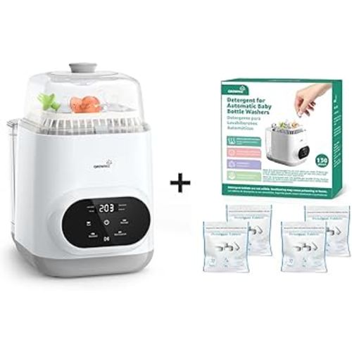 Grownsy EaseClean Bottle Washer Pro | All-in-One Bottle Washer and Sterilizer and Dryer | Baby Bottle Washer for Bottles, Pump Parts & Baby Essentials with 130 Official Detergent Tablets