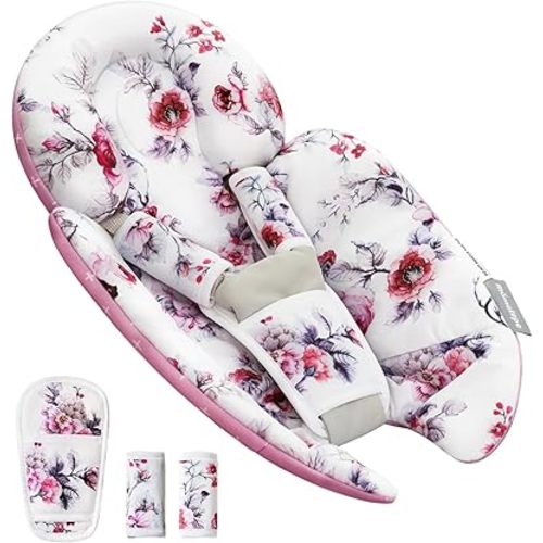 Infant Insert Compatible with 4moms Mamaroo Swing and Graco Swing, Newborn Insert Head & Body Support Cushion,Breathable Soft Fabric, Reversible Design, Machine Washable, Blush Pink