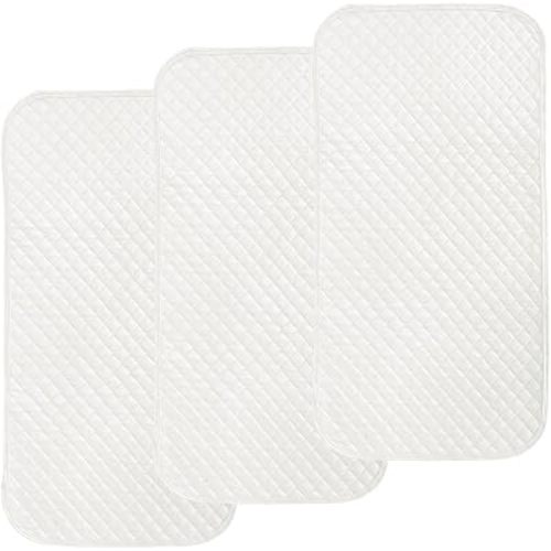 Pleasant Boulevard | Portable Waterproof Baby Changing Pad Liner, Washable Reusable Changing Table Cover Made with Breathable TPU, 27x13in (White, 3 Count)