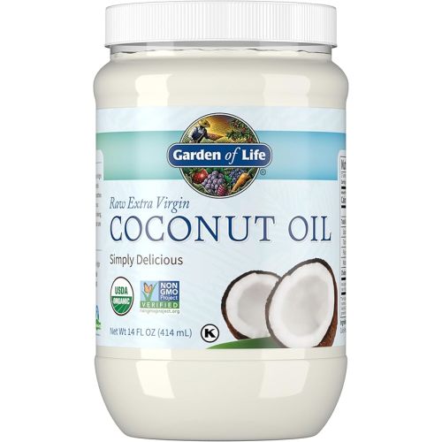 Garden of Life Organic Extra Virgin Coconut Oil - Unrefined Cold Pressed Plant Based Oil for Hair, Skin & Cooking, 14 Fl Oz
