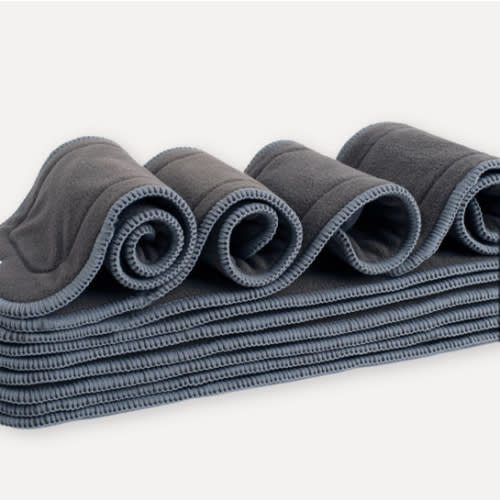 5 Layer Charcoal & Microfiber Inserts - 10 Pack with Snaps