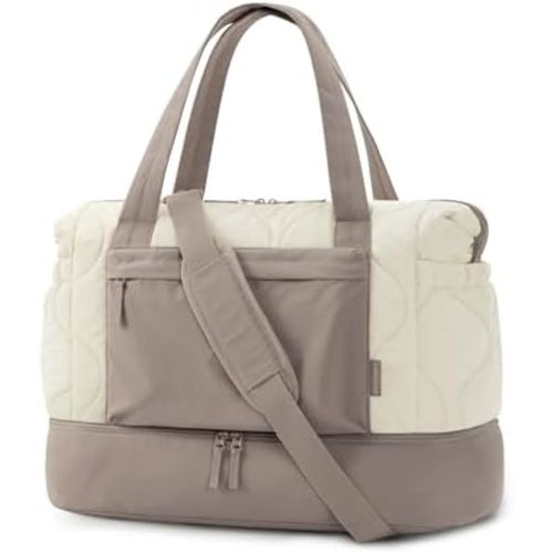 BAGSMART Puffer Duffle Bag for Travel, 33L Weekender Bags for Women, Carry on Bag with Shoe Compartment, Lightweight Travel bag, TSA-Free Overnight Hospital Bag