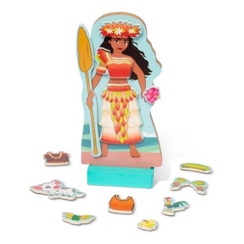 Melissa & Doug Disney Princess Moana Magnetic Dress-Up Wooden Doll Pretend Play Set - 30+ pc: Memory & Creativity Skills Builder