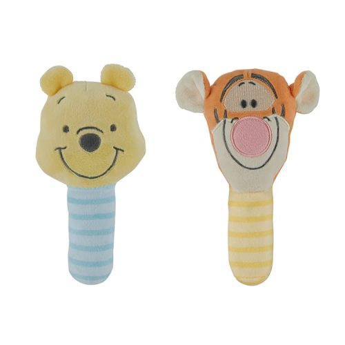 Disney Winnie The Pooh and Tigger Assorted Plush Lovie Rattle Set Pack of 2 - Soft and Cuddly Plush Material, Built-in Rattle for Sensory Stimulation,Vibrant Colors and Intricate Details
