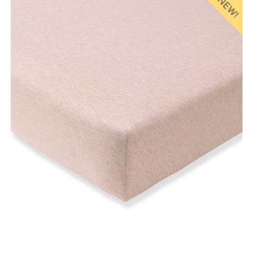 Solid Organic Cotton Fitted Crib Sheet Sandy Pink