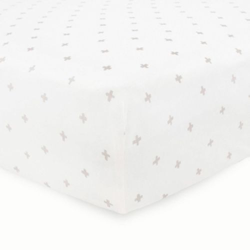 Little Unicorn Stretch Knit Crib Sheet - Gray Cross