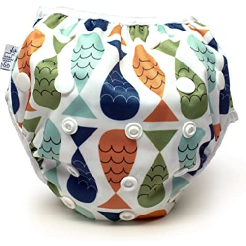 Reusable Baby Swim Diapers (Sizes N–5) – Adjustable, Easy-Wash Nageuret Reusable Swim Diaper Kids Soft, Breathable, Waterproof Swim Wear for Baby & Newborn! (Sea Friends)