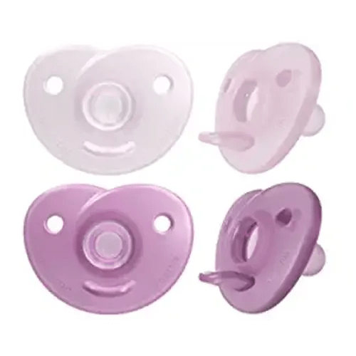 Philips AVENT Soothie Heart Pacifier, 0-3 Months, Pink/Light Pink, 4 Pack, SCF099/42 - 0-3m