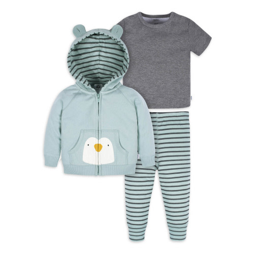 Gerber Baby and Toddler Boy Hoodie, Tee and Active Pant, 3-Piece, Sizes 0/3 Months-5T