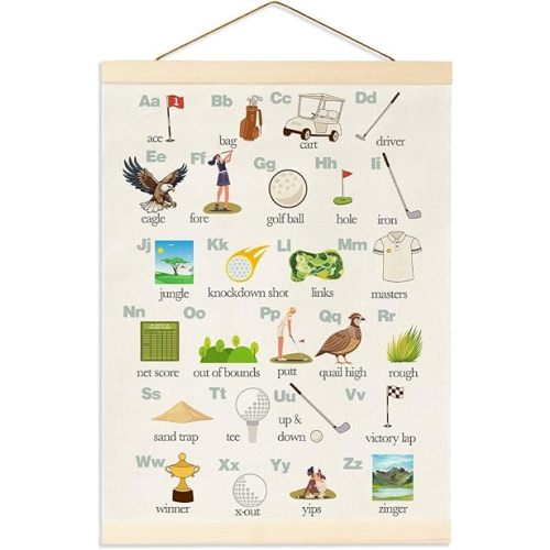 Golf Birthday Gifts for Kids, Golf Wall Decor, Golf Nursery Decor, Golf Gift for Kids, Golf Nursery, Golf Alphbet for Boys Room