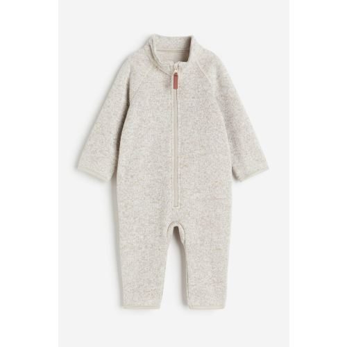 Fleece-lined Knit Jumpsuit