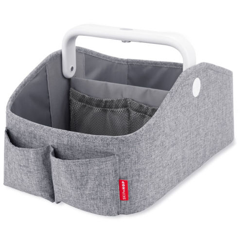 Grey Nursery Style Light-Up Diaper Caddy - Heather Grey | skiphop.com