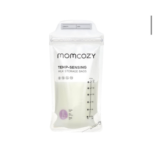 Momcozy Breastmilk Storing Bags, Temp-Sensing Discoloration Milk Storing Bags for Breastfeeding, Disposable Milk Storage Bag with 6 Ounce Self Standing, No-Leak Milk Freezer Storage Pouches, 50pcs