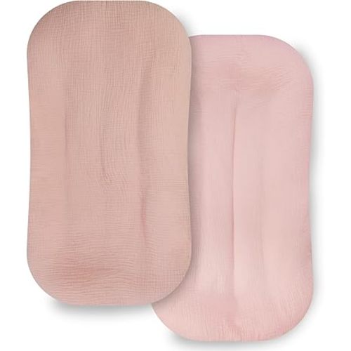 Ultra Soft Organic Muslin Baby Lounger Cover, Removable Loungers Slipcover Fit Newborn Baby Boys and Girls (Gentle Style)