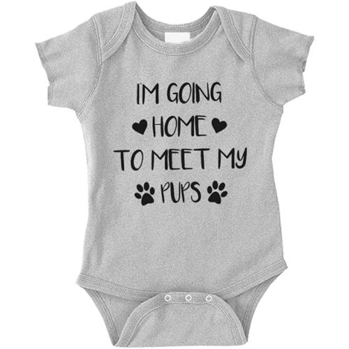 The Shirt Den I'm Going Home To Meet My Pups Custom Baby Bodysuit One Piece With Options Pup Pups Brother and Sister