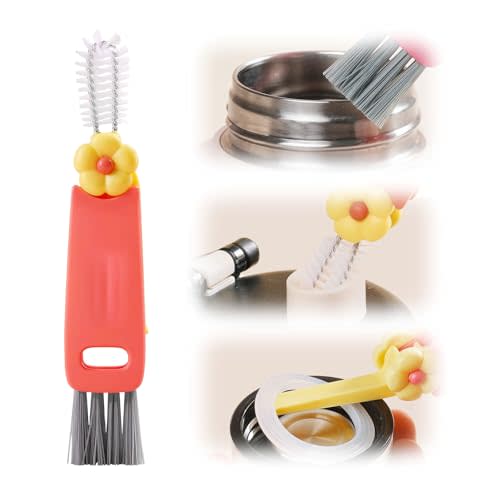 Upgraded 3 in 1 Cup Lid Cleaning Brush, 2024 New Multifunctional Lid Cleaner Brush, Portable Crevice Cleaning Brush Set for Baby Bottle Gap Tight Spaces