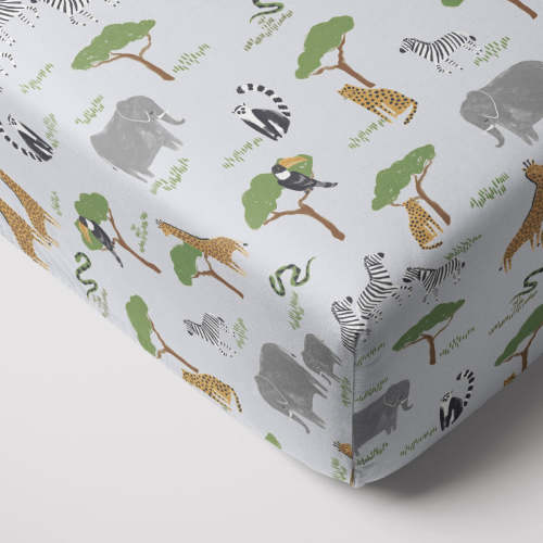 Safari Friends Fitted Crib Sheet