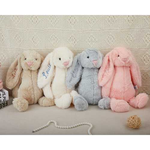 Personalized Embroidered Bunny Rabbit,Custom Monogrammed Bunny Rabbit,Bunny Soft Plush Toy,Gift for Baby,Flower Girl Gift,Baby Shower Gift