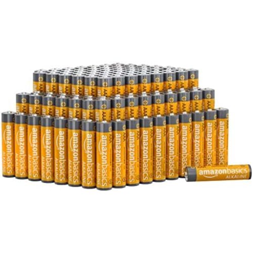 Amazon Basics 100 Pack AAA High-Performance Alkaline Batteries, 10-Year Shelf Life, Easy to Open Value Pack