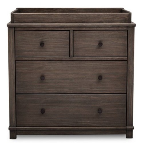 Simmons Kids' Monterey 4 Drawer Dresser with Changing Top and Interlocking Drawers, Color: Rustic Gray