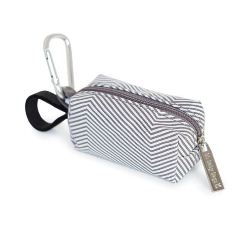 Oh Baby Bags Clip-On Mini Stripes Wet Bag Dispenser in Grey/White