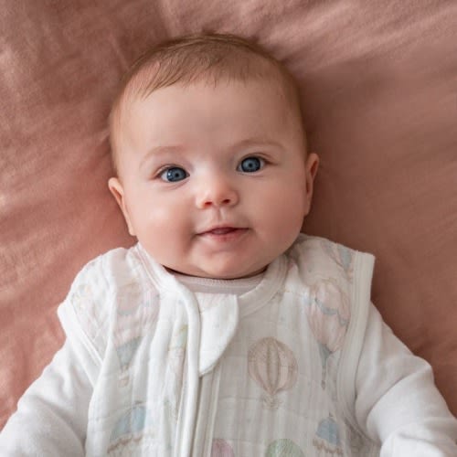 organic cotton light sleep sack above the clouds