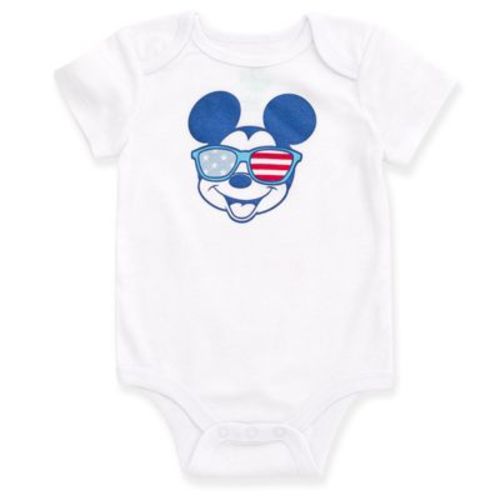 Disney Mickey Mouse July 4th Newborn Baby Boys Bodysuit Boy's White 4th Of July 0-3 Months