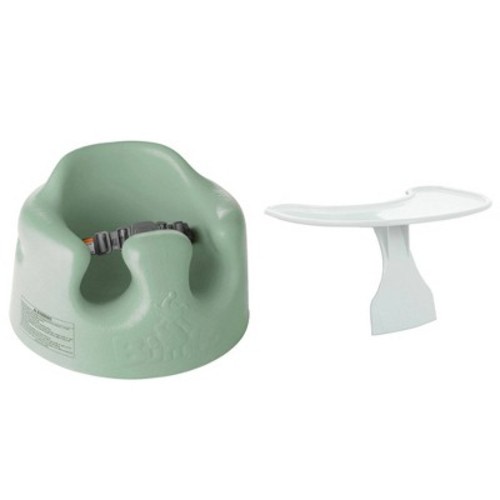 Bumbo Baby Infant Soft Foam Floor Seat with Eating and Play Top Tray Attachment, Color: Hemlock