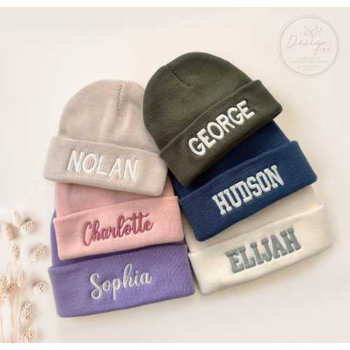 Baby Name Hat Embroidered, Personalized Name Hat for Newborn and Toddlers Name Hat Gift for Baby Shower