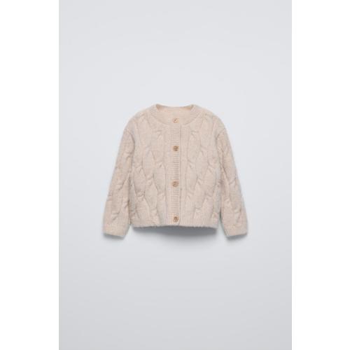 CABLE-KNIT CARDIGAN - Ecru | ZARA United States