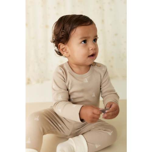 Organic Cotton Fernley Bodysuit - Set Sail Vintage Taupe