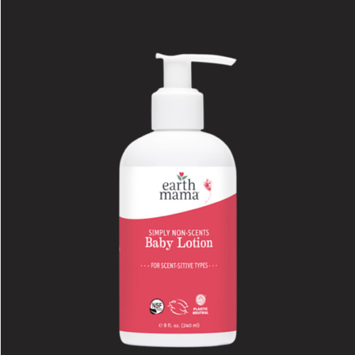 Earth Mama Simply Non-Scents Baby Lotion for Dry Skin, Calendula Cream, Skin Care for Kids, Organic Moisturizer, Unscented Lotion with Aloe, Rooibos, & Shea Butter, 8-Fl oz