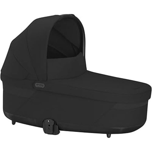 Cybex Balios Cot S Lux Baby Bassinet - Integrated Easy-Carry Handle, Sun Canopy & Spacious, Cozy Interior, Compatible Balios S Lux Stroller, Moon Black