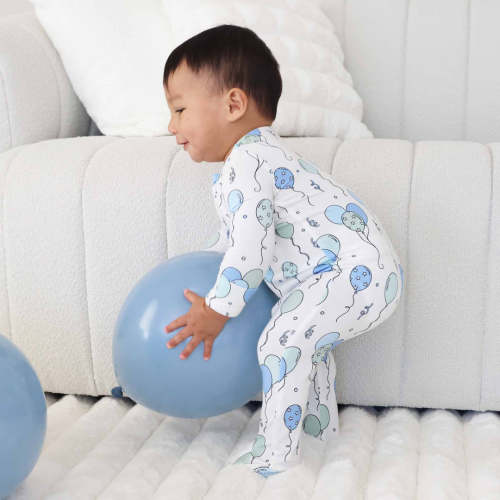 Party Time Zipper Footie | Blue