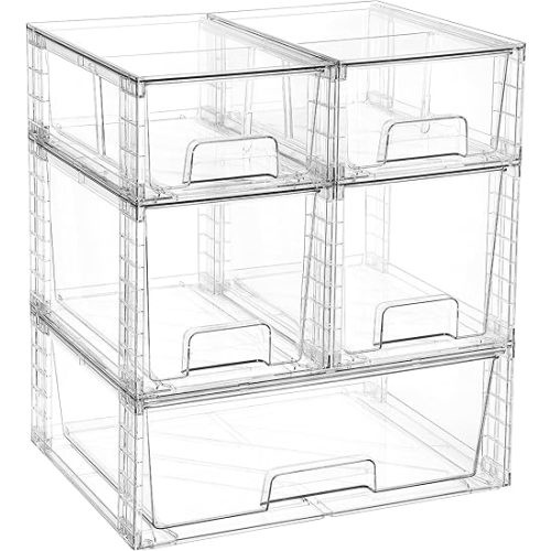 Clear Stackable Baby Bottle Storage, Set of 5,