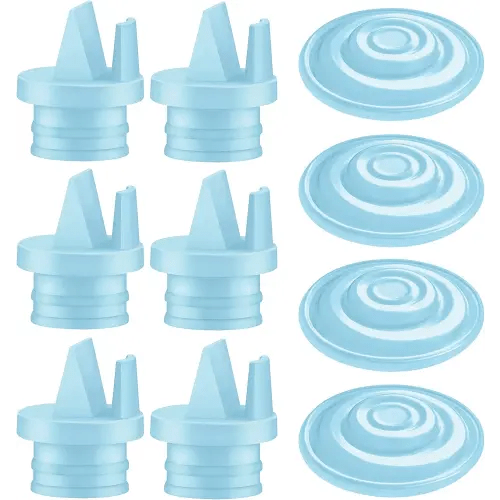 Maymom Pump Parts Incl Duckbill Valve with Pull Tab Silicone Diaphragm Compatible with Spectra S1, S2, Synergy Gold; Not Original Spectra Pump Parts; 10 pc Blue