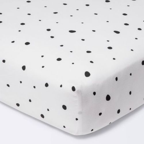 Fitted Crib Sheet Scatter Dot - Cloud Island™ - Black/cream