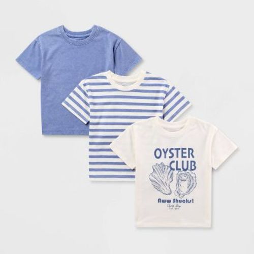 Grayson Mini Toddler Boys' 3pk Short Sleeve T-Shirt - Blue 18M