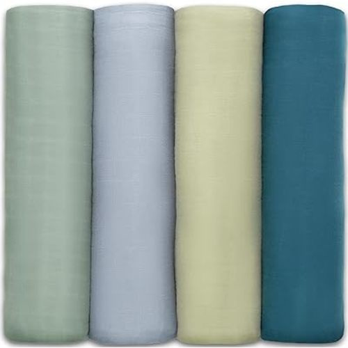 Comfy Cubs Muslin Swaddle Blankets Neutral Receiving Blanket Swaddling, Wrap for Boys and Girls, Baby Essentials, Registry & Gift (Sage, Pacific Blue, Fern, Neptune)