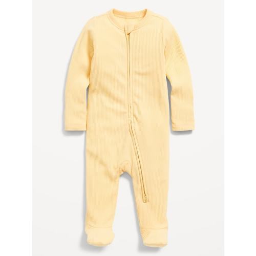 Ribbed 2-Way-Zip Sleep & Play Footed One-Piece for Baby