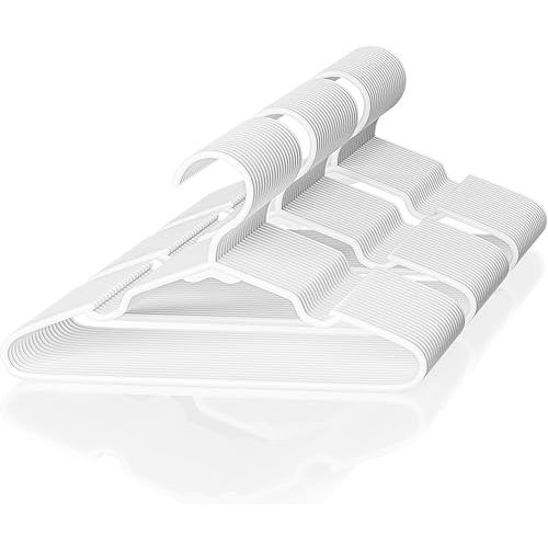 VTRIN Baby Hangers 60 Pack Large Capacity Hard Plastic Kids Hangers Suitable for All Clothes of Infant and Toddler, Such as Short, Shirts and Thick Coats, Children Hangers for Kids Clothes