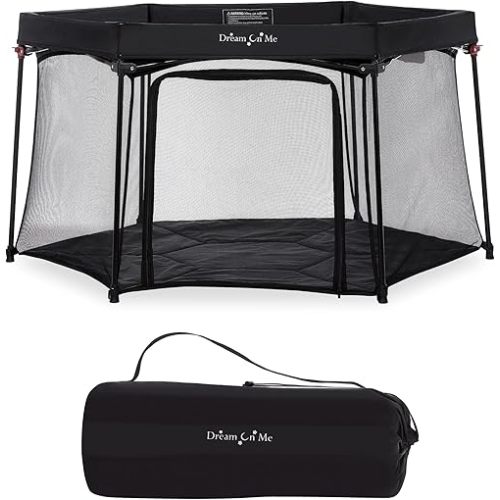 Onyx Playpen in Black, Baby Playpen, Portable and Lightweight, Playpen for Babies and Toddler - Comes with A Comfortable Padded Floor