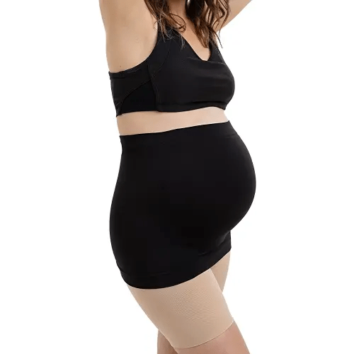 Maternity Belly Band, Pregnancy Support for Back and Belly, Various Sizing, Moisture Wicking, Strapless - Black 22-26(XXL)